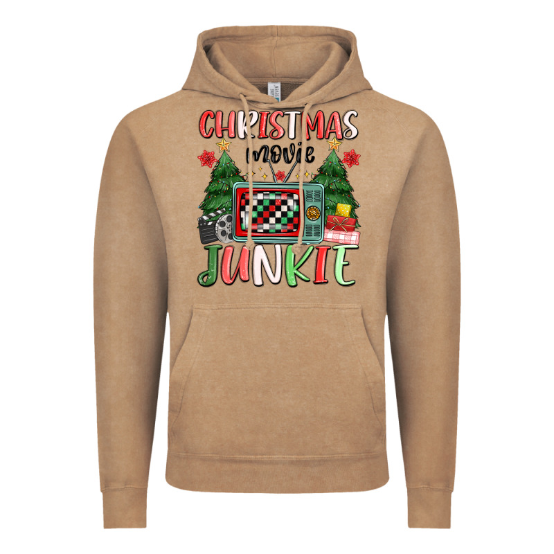 Christmas Movie Junkie Vintage Hoodie by MaliasSmallBusiness | Teevron