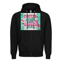 Black coffee scrubs and rubber gloves Zipper Hoodie - TumblerDesignByShophia