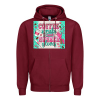 Burgundy coffee scrubs and rubber gloves Zipper Hoodie - TumblerDesignByShophia