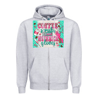 Heather Grey coffee scrubs and rubber gloves Zipper Hoodie - TumblerDesignByShophia