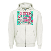 Oatmeal Heather coffee scrubs and rubber gloves Zipper Hoodie - TumblerDesignByShophia
