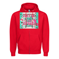 Red coffee scrubs and rubber gloves Zipper Hoodie - TumblerDesignByShophia