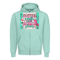 Seafoam coffee scrubs and rubber gloves Zipper Hoodie - TumblerDesignByShophia