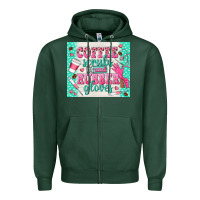 Sports Green coffee scrubs and rubber gloves Zipper Hoodie - TumblerDesignByShophia