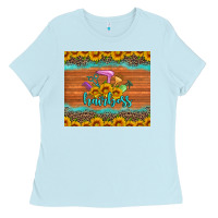 Baby Blue hairboss 200z skinny sunflowers leopard hairdresser Ladies Tee - Artiststas