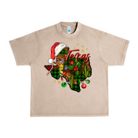 French Oak Christmas Texas map Urban Heavy Tee - NancyCooperArtShop