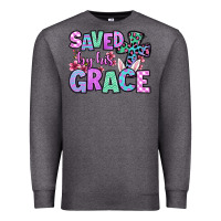 Charcoal Heather Easter Day Saved by his grace Premium Sweatshirt - OliviaCreatesArt