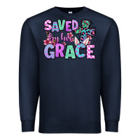 Navy Easter Day Saved by his grace Premium Sweatshirt - OliviaCreatesArt