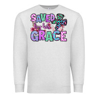 Oatmeal Heather Easter Day Saved by his grace Premium Sweatshirt - OliviaCreatesArt