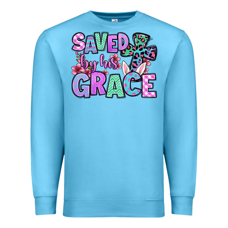 Easter Day Saved By His Grace Premium Sweatshirt by OliviaCreatesArt | Teevron