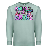 Seafoam Easter Day Saved by his grace Premium Sweatshirt - OliviaCreatesArt