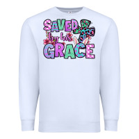White Easter Day Saved by his grace Premium Sweatshirt - OliviaCreatesArt