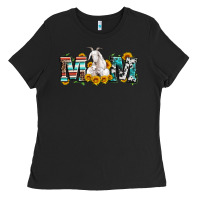 Black goat mom serape leopard cowhide goat family Ladies Tee - Artiststas
