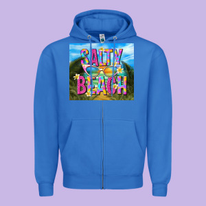 Salty Beach Zipper Hoodie Designed By Tumblerdesignbyshophia