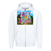White salty beach Zipper Hoodie - TumblerDesignByShophia