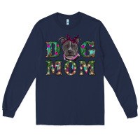 Navy Christmas dog mom pitbull Long Sleeve Tee - RanaPortraitStore