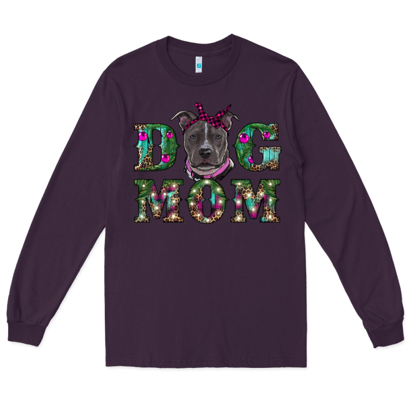 Christmas Dog Mom Pitbull Long Sleeve Tee by RanaPortraitStore | Teevron