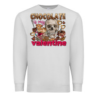 Dove Grey Skull chocolate is my Valentine Premium Sweatshirt - FaDigitalArtStudio