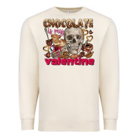Sandshell Skull chocolate is my Valentine Premium Sweatshirt - FaDigitalArtStudio
