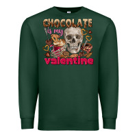Sports Green Skull chocolate is my Valentine Premium Sweatshirt - FaDigitalArtStudio