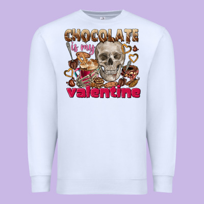 Skull Chocolate Is My Valentine Premium Sweatshirt Designed By Fadigitalartstudio