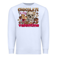 White Skull chocolate is my Valentine Premium Sweatshirt - FaDigitalArtStudio