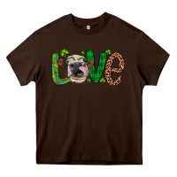 Chocolate Brown Western St. Patrick's Day Love Cow Heavy Core Tee - Artiststas