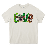 Cream Western St. Patrick's Day Love Cow Heavy Core Tee - Artiststas