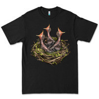 Black Bird Nest With Baby Birds Premium Tee - LillyAllenDesigns