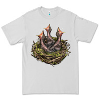 Dove Grey Bird Nest With Baby Birds Premium Tee - LillyAllenDesigns