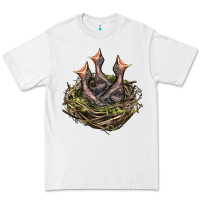 White Bird Nest With Baby Birds Premium Tee - LillyAllenDesigns