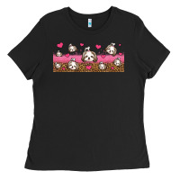 Black shih tzu dogs libbey glass Ladies Tee - Jasminsmagicworld