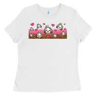 White shih tzu dogs libbey glass Ladies Tee - Jasminsmagicworld