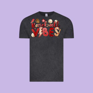 Baseball Vibes Vintage Tee Designed By Maliassmallbusiness