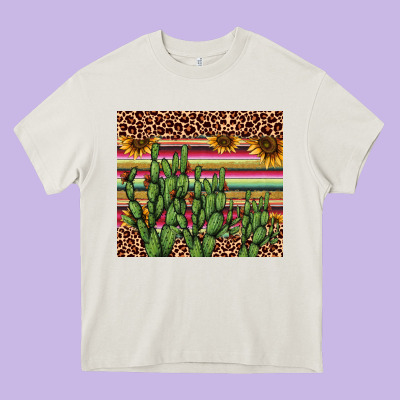 Cactus Serape Heavy Core Tee Designed By Adodesignshop