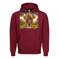 Burgundy our lady of guadalupe Zipper Hoodie - TumblerDesignByShophia