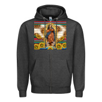 Charcoal Heather our lady of guadalupe Zipper Hoodie - TumblerDesignByShophia