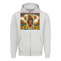 Dove Grey our lady of guadalupe Zipper Hoodie - TumblerDesignByShophia