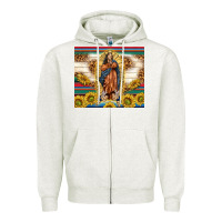 Oatmeal Heather our lady of guadalupe Zipper Hoodie - TumblerDesignByShophia