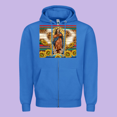 Our Lady Of Guadalupe Zipper Hoodie Designed By Tumblerdesignbyshophia