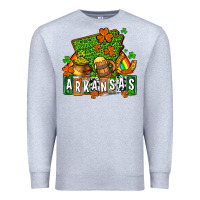 Heather Grey St. Patrick's Arkansas Premium Sweatshirt - OliviaCreatesArt