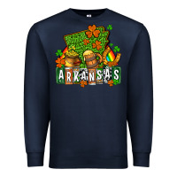 Navy St. Patrick's Arkansas Premium Sweatshirt - OliviaCreatesArt