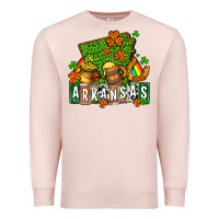 Pale Pink St. Patrick's Arkansas Premium Sweatshirt - OliviaCreatesArt