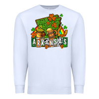 White St. Patrick's Arkansas Premium Sweatshirt - OliviaCreatesArt