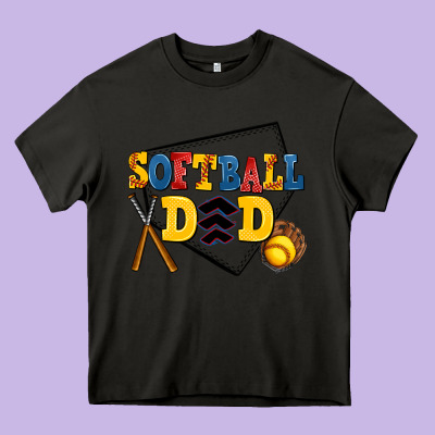 Softball Dad Heavy Core Tee Designed By Adodesignshop