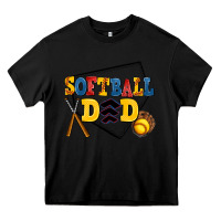 Black softball dad Heavy Core Tee - AdoDesignShop