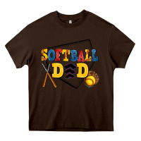 Chocolate Brown softball dad Heavy Core Tee - AdoDesignShop