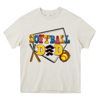 Cream softball dad Heavy Core Tee - AdoDesignShop