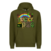 Army Green Lucky dog St. Patrick's Day Premium Hoodie - CowGirlArtShop