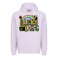 Lilac Lucky dog St. Patrick's Day Premium Hoodie - CowGirlArtShop